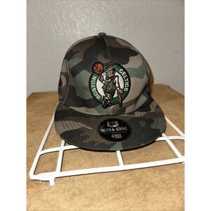 Ultra Game NBA Boston Celtics‎ Embroidered Logo Adjustable Snapback Camo Hat Cap